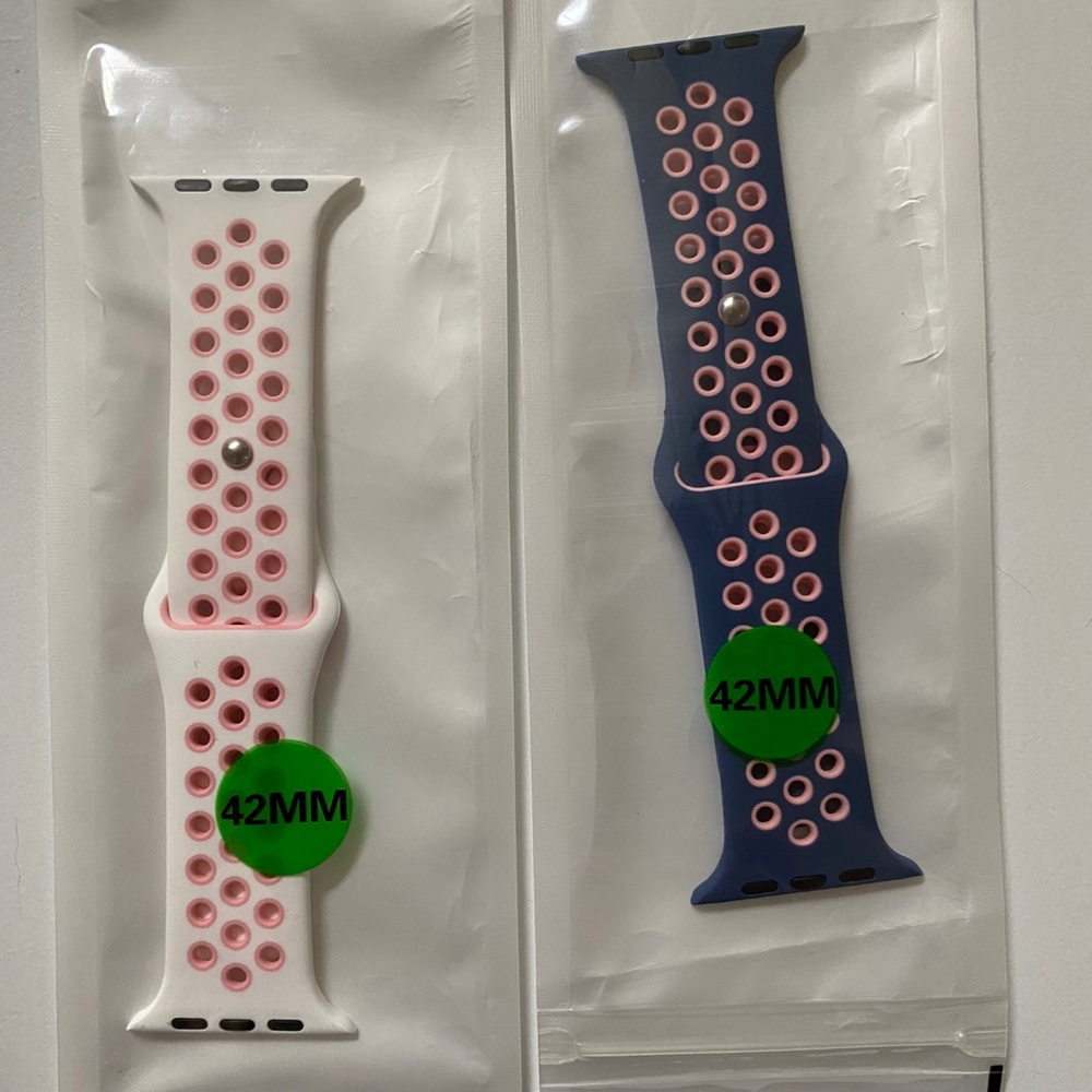 2 Silicone Sport Watch bands-Apple Watch compatible - new in packaging!